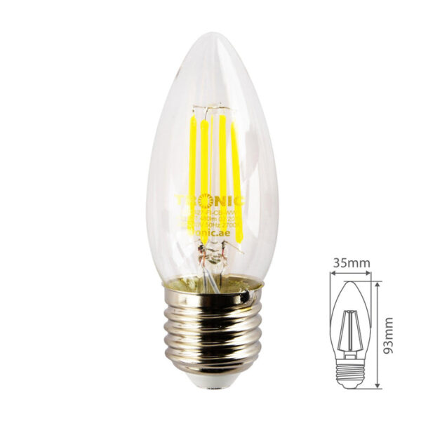 Tronic 4 Watts Filament Candle LED E27 (Screw) Bulb