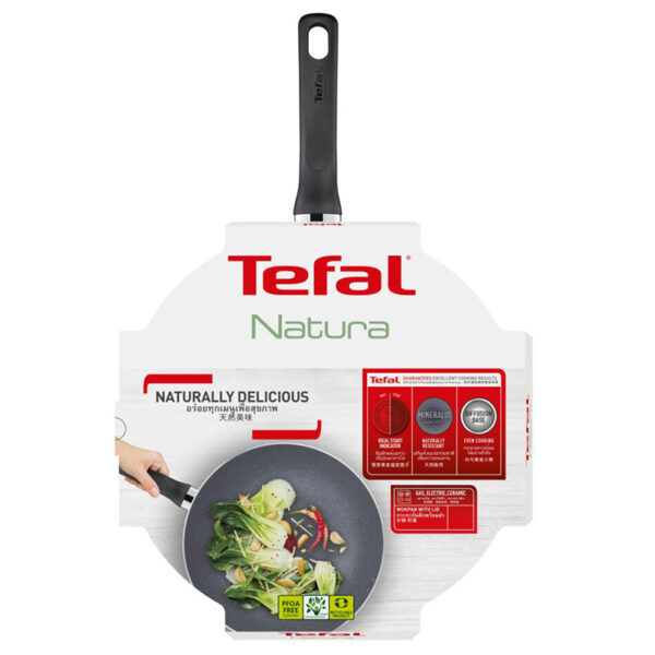 Tefal Natura Stone Wokpan 28cm Non Stick Thermo Signal 100% Safe Frying Pan Mineralia Healthy Cooking B2269295