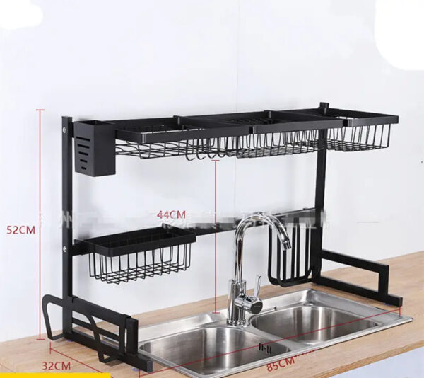 Nadstar Dish Rack Stainless Steel Kitchen Drying Rack Extendable Over The Sink HP93-093