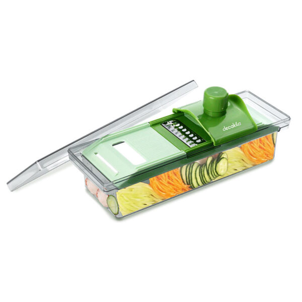 Decakila Manual Vegetable Grater 6in1 - SS Blade Easy to Use Safety Design Veggie Chopper Onion Chopper Vegetable Chopper with Container Mandoline Slicer KMTT083W