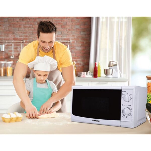 Nikai Microwave 20L 700W with Solo Manual 5 Power Levels Defrost Setting Cooking End Signal Push Button Door NMO515N9A