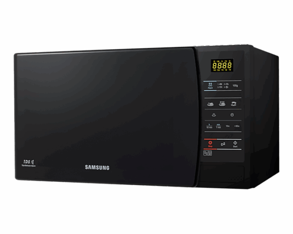 Samsung Microwave 20L 1150W Solo Manual, 6 Power Levels, Defrosting, Triple Distribution System, Ceramic Enamel, LED Display, Black ME731K