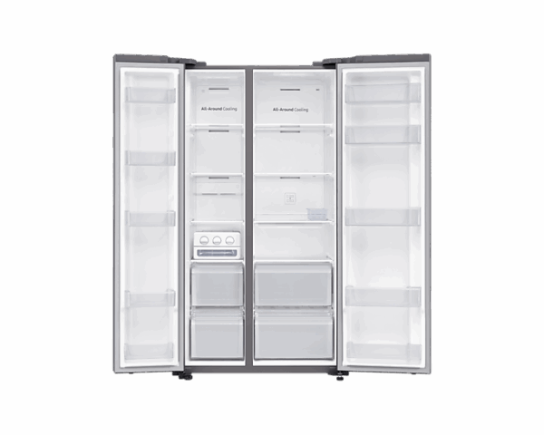 Samsung Refrigerator 655L with Sleek & Seamless Design, Digital Inverter, Side by Side Door, SpaceMax, FlexZone, DIT, Metal Cooling Silver RS62R5005M9