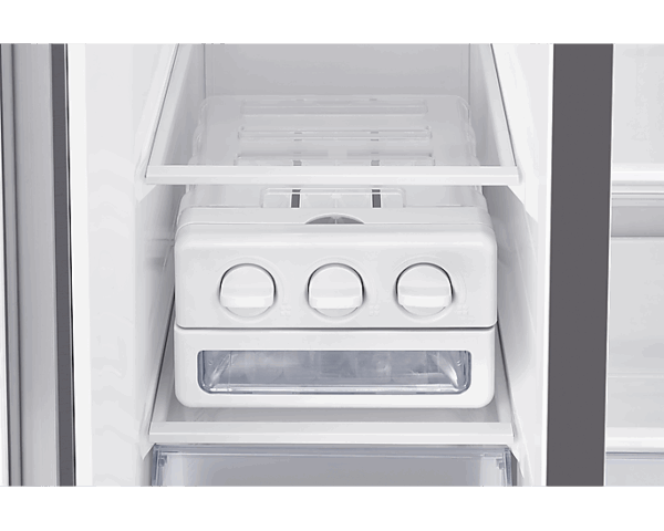 Samsung Refrigerator 655L with Sleek & Seamless Design, Digital Inverter, Side by Side Door, SpaceMax, FlexZone, DIT, Metal Cooling Silver RS62R5005M9