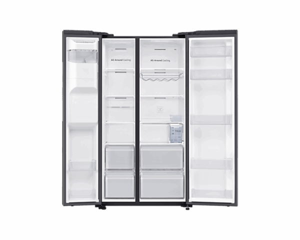Samsung Refrigerator 635L with Sleek & Seamless Design, Side by Side, Digital Inverter, SpaceMax, Non-plumb Dispenser, Auto Ice Maker, Deodorizing Filter Black RS64R5311B4