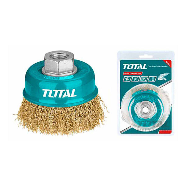 Total Wire Cup Brush with Nut 100mm Soft Golden TAC31041