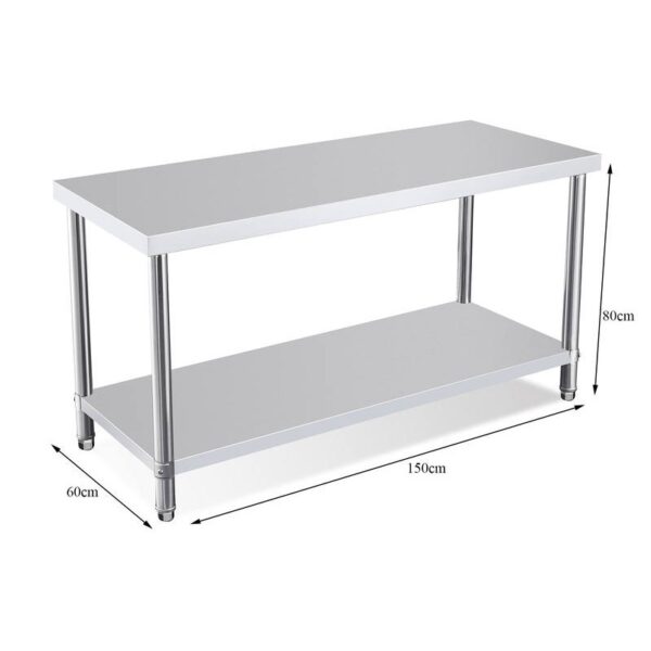 Generic Commercial Working Table 1.5m Stainless Steel