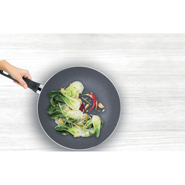 Tefal Natura Stone Wokpan 28cm Non Stick Thermo Signal 100% Safe Frying Pan Mineralia Healthy Cooking B2269295