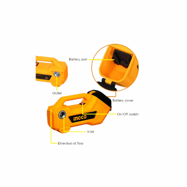 Ingco Cordless Self Priming Water & Diesel Oil Transfer Pump Lithium-ion 20V TPLI2001
