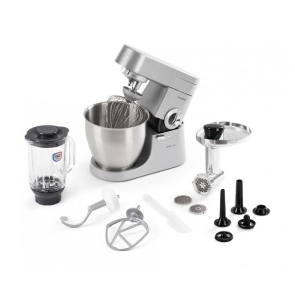 Kenwood Stand Mixer Kitchen Machine Metal Body CHEF XL 1200W with 6.7L Stainless Steel Bowl K-Beater Whisk Dough Hook Glass Blender Meat Grinder Multi Mill KVL4230S