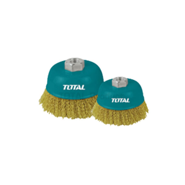 Total Wire Cup Brush with Nut 75mm Soft Golden TAC31031