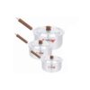Nadstar Saucepan 3Pcs Set With Lid Smooth Wooden Handle 18-23 1x3