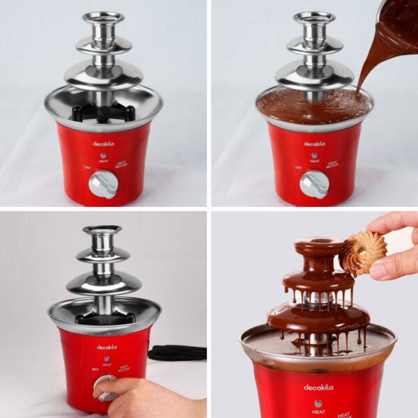 Decakila Chocolate Fountain 70W 3 Levels Of Melting Stainless Steel Plastic Body Fondue Chocolate Fountain KETT011R
