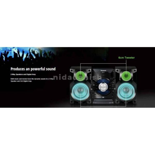 Panasonic HI-FI 3900W DVD CD MP3 Bluetooth 2 USB SC-VKX25GS-K