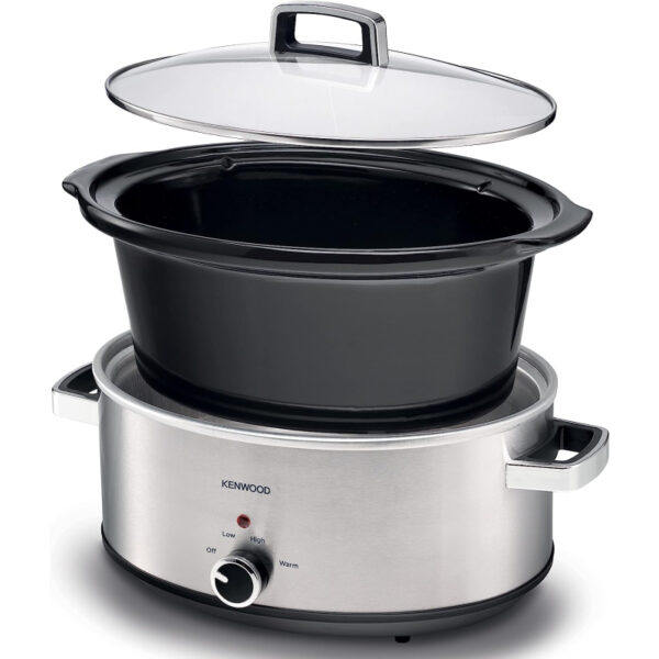 Kenwood Slow Cooker 6.5L Slow Rice Cooker with 3 Heat Settings (Low High & Warm) Preserves Flavour Herbs & Spices are Absorbed Well Meat Becomes Extremely Tender SCM70.000SS
