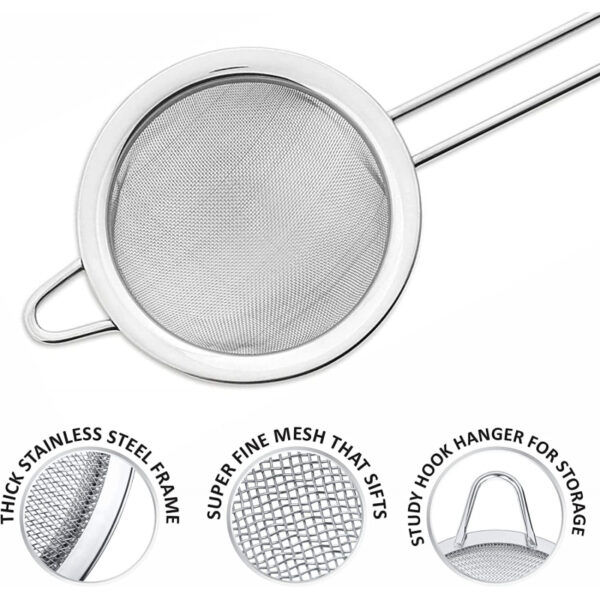 Nadstar Strainer Stainless Steel 14 CM Multipurpose Kitchen Tea Strainer 2023004