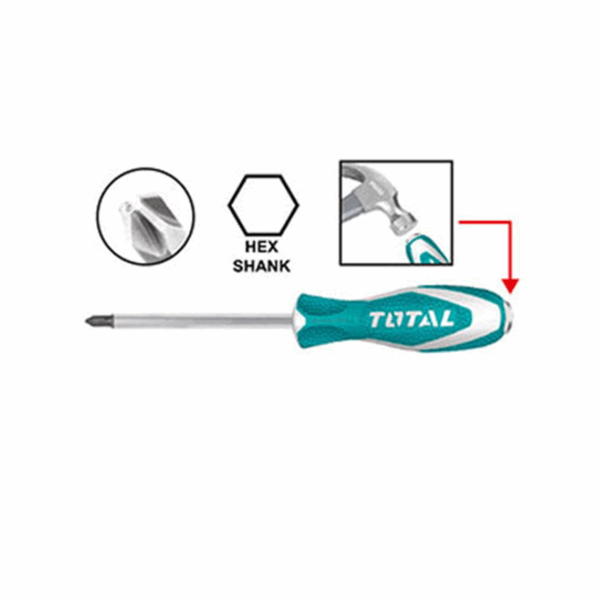 Total Slotted Go-Through Screw Driver SL6.5 x 150mm THTGTS6150