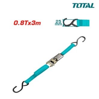 Total Car Ratchet Tie Down/Ratchet Straps 0.8T x 3m with S Hook THTRS08302