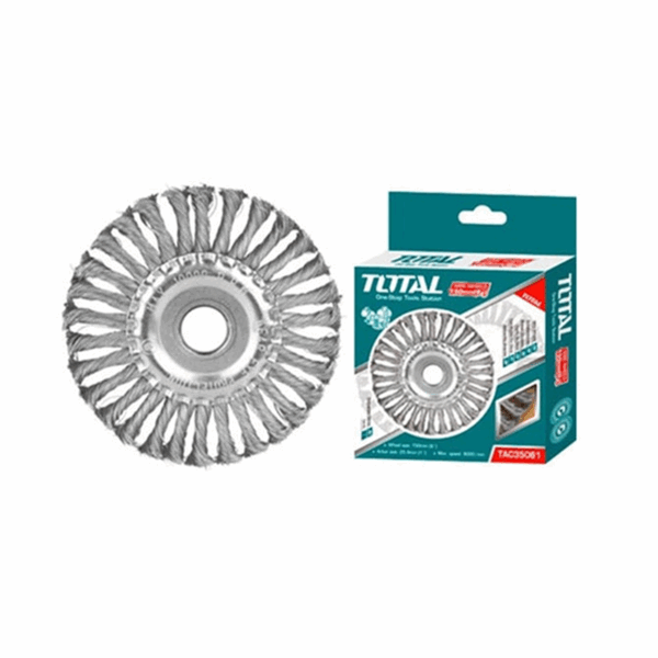Total Wire Disc Brush 125mm Twisted Hard Silver TAC35051