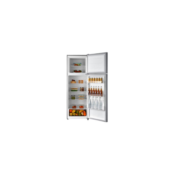 Evvoli Top Double Door Refrigerator Silver EVRFM-300L