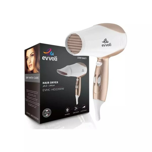 Evvoli Hair Dryer 2200W with 2 Speeds & 3 Settings EVHC-HD2200W