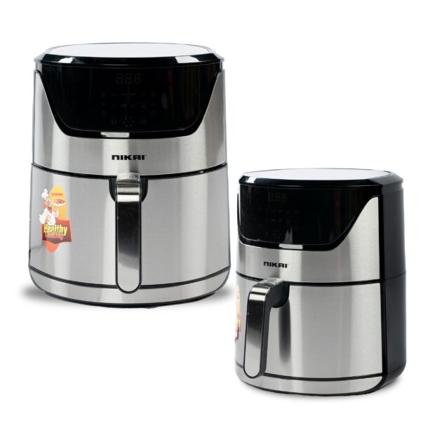 Nikai Air Fryer 6L Multifunctional Low Oil Fryer 1800W Auto Cut Off Non-Stick Coating Pan 60 min. timer Detachable Frying Basket - NAF688DS