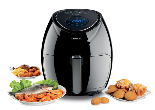 Kenwood Digital Air Fryer 1.7KG 3.8L XL Capacity 1500W with Recipe Book Rapid Hot Air Circulation Technology for Frying Grilling Broiling Roasting Baking and Toasting HFP30.000BK