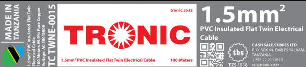 Tronic 1.5 mm Flat Twin Cable