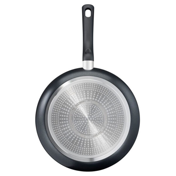 Tefal Total Induction Frypan 28cm Non Stick Thermo Signal Titanium Partials 100% Safe Frying Pan Black Aluminium G1520644