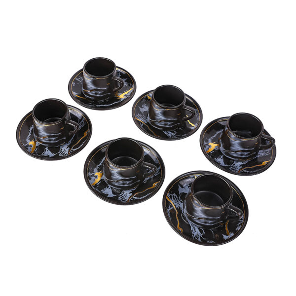 Nadstar Porcelain Cup & Saucer Golden Print Tea Coffee Cups 0035-1/2