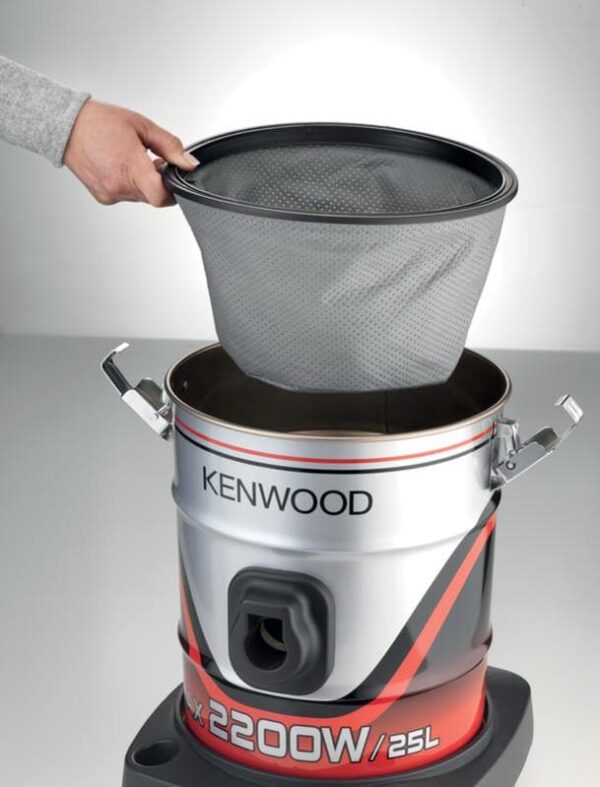 Kenwood Drum Vacuum Cleaner 2200W 25L Tank Vacuum Cleaner With 8M Extra Long Power Cord Removable & Washable Filter Multi Surface For Home & Office VDM60.000BR