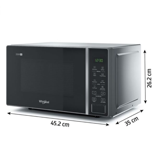 Whirlpool Microwave 20L 700W Solo Digital 18 Auto Cook Menu's Defrost Function Auto Clean & Keep Warm Function MWP-203