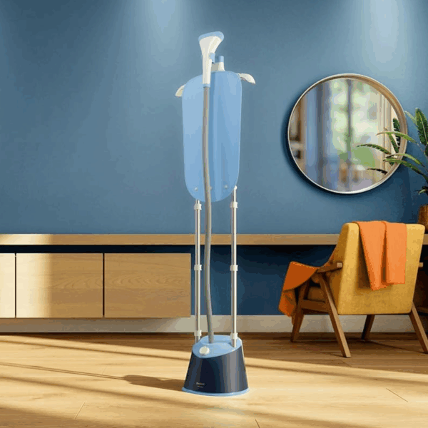 Philips Garment Steamer 1000 Series 1800W with 2 Poles, Integrated Stylemat, 1.8L Detachable Tank, 3 Steam Settings, 36 g/min, Hanger, Brush, Glove STE1030/26