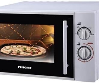 Nikai Microwave 30L 900W Solo Manual 5 Power Levels Child Lock DeFrost Setting Kitchen Timer Pull Handle Cooking End Signal NMO3010M