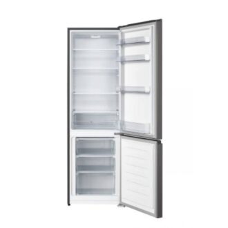 Hisense Refrigerator 265L Double Door, Bottom Freezer, Defrost Cooling, Recessed Handle, Big Guard, Tempered Glass, LED Light, Inox H370BIT