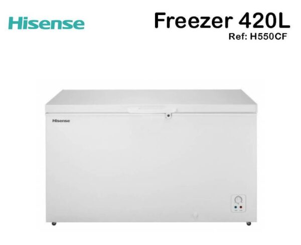 Hisense Chest Freezer 420L Frozen 135h, Easy Cleaning, Single Door White H550CF