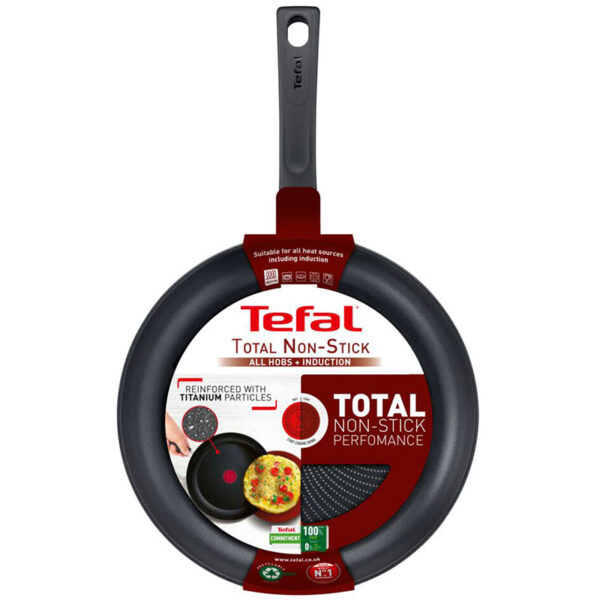 Tefal Total Induction Frypan 32cm Non Stick Thermo Signal Titanium Partials 100% Safe Frying Pan Black Aluminium G1520844