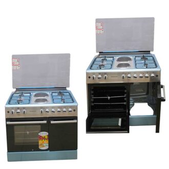 Westpoint Cooker 90 x 60 4 Gas Burners 2 Electric Plate Electric Oven + Gas Compartment Inox WCER9642E8XBO