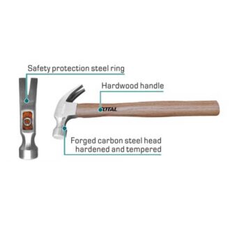 Total Claw Hammer 450g Hardwood HandleTHTW7316