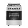 Hisense Cooker Free Standing 60 x 60cm 3 Gas Burners, 1 Electric Burner, Electric Oven, Glass Lid, Silver HF631GEES