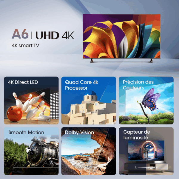 Hisense 50" LED UHD 4K Smart TV with Dolby Vision, DTS Virtual X, HDR, VIDAA 50A6N