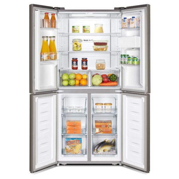 Hisense Refrigerator 392L 4 Cross Door with Water Dispenser, Total No Frost, Super Wide Space, LED Lighting, Multi Air Flow Technology H520FI-WD