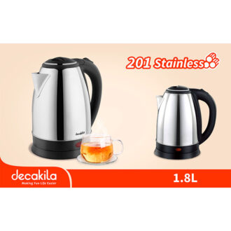 Decakila Kettle 1.8L Electric Jug 1500W 201 Stainless Steel Boil Dry Protection Cord-Storage & Anti-Slip Feet Design KEKT031M