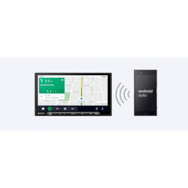 Sony 6.95" Multimedia Receiver with Wireless Apple CarPlay/Android Auto, HDMI Video Input and Maestro Ready, Frameless Touchscreen, Antiglare display, Type-C USB, Digital Clarity Tuner With Bluetooth XAV-AX6000
