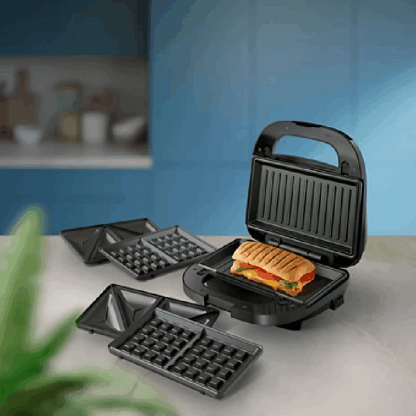 Philips 3in1 Sandwich, Panini & Waffle Maker 5000 Series 750W with Removable Nonstick Plates HD2350/80