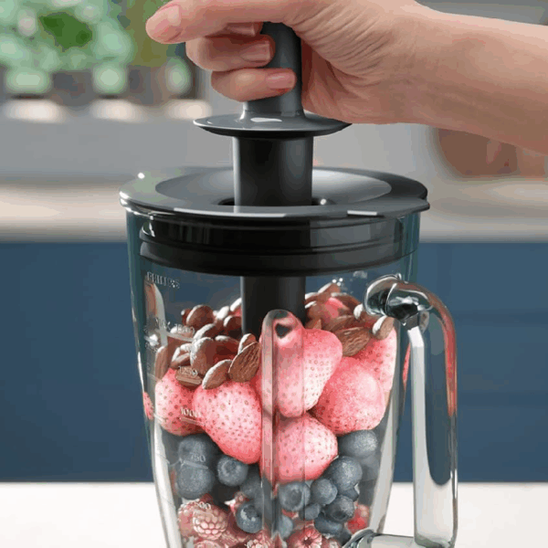 Philips Blender 5000 Series 2L 1200W with 1.5L Plastic Jar, 3 Speed & Pulse, ProBlend Plus Technology, Ice Crushing, Chopper & Mill Attachment HR3033