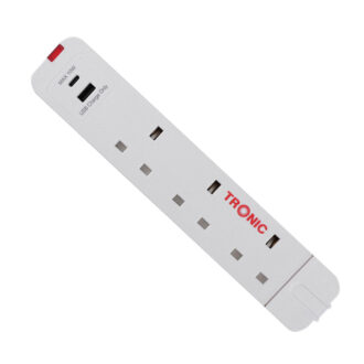 Tronic 3 Way Extension Socket + USB + USB C