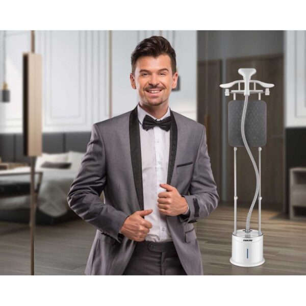 Nikai Garment Steamer 2000W 10 Steam Levels 55 Min Continues Steam 2L Tank 2-in-1 Double Aluminium Extendable Poles & Ironing Board NGS892AB