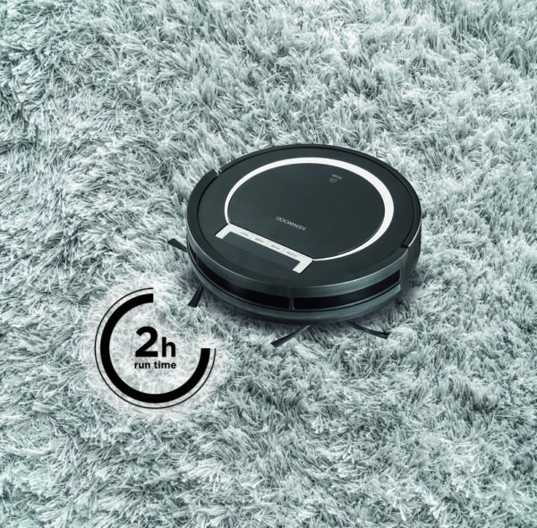 Kenwood Smart Robot Vacuum Cleaner 2-in-1 Vacuuming Smart Drop Proof Technology Virtual Wall Ideal for Pet Hair Hard Floor and Carpet 0.5 Suction Power super silent 65 VRP10.000BK