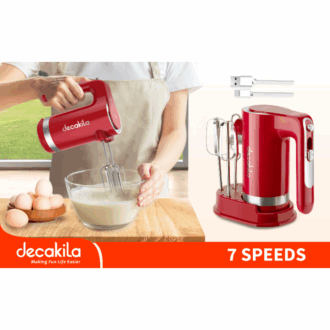 Decakila Hand Mixer 90W Cordless 7 Speeds 2 Attachments Rechargeable USB Chargers Easy to Charge KMMX006R